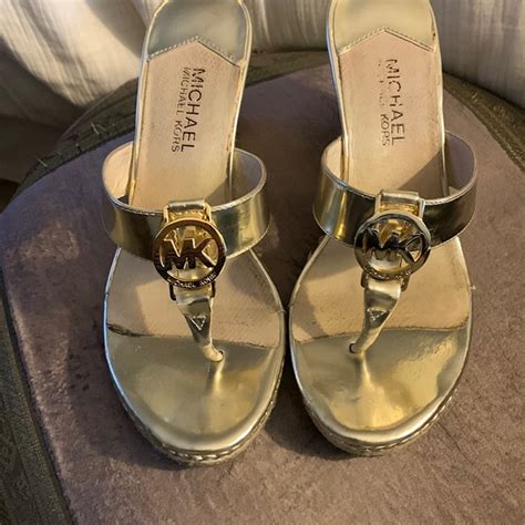 michael kors gold baby sandals|poshmark Michael Kors gold sandals.